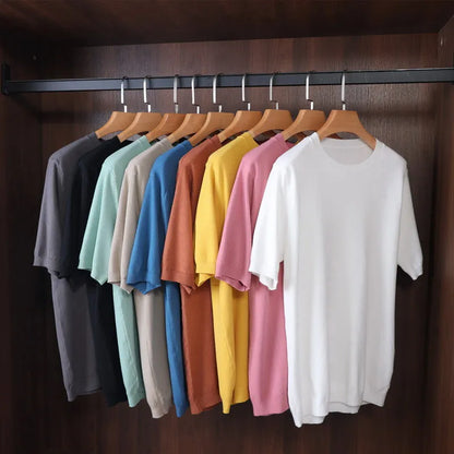 Kaschmir T-Shirt Herren Rundhals Weich