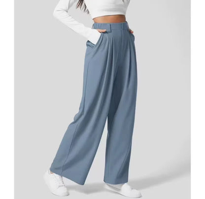 Weite Damen Hose High Waist Elastisch Bequem
