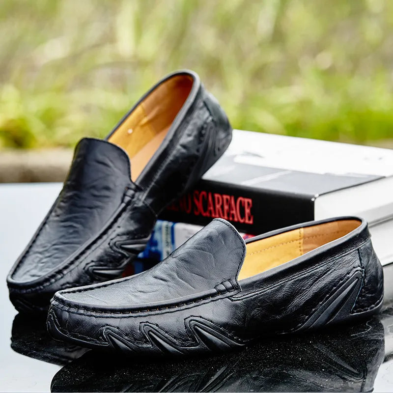 Leder Slipper Herren Luxus Warm Bequem