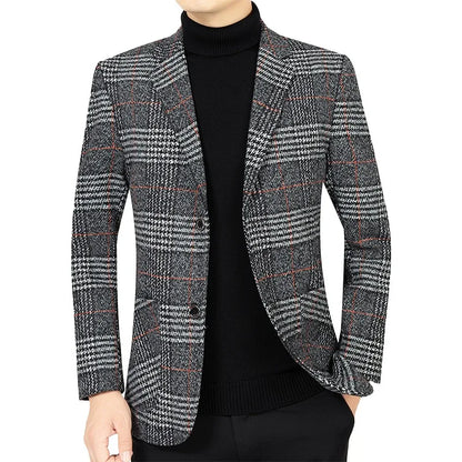 Herren Blazer Elegant Tweed Modern Slim Fit