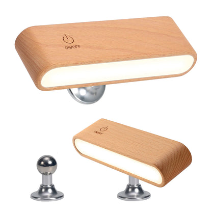 Wiederaufladbare LED Nachtlampe Magnetisch Drehbar Holz