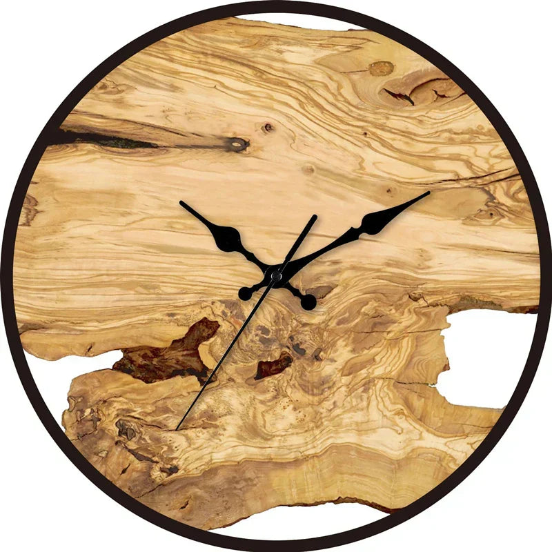 Moderne Wanduhr aus Acryl und Holz Geräuschlos