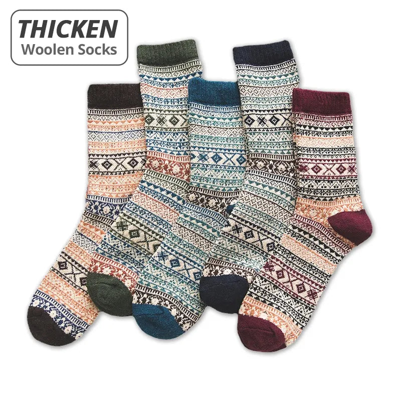 Schafwollsocken Warme Wintersocken 5er Pack