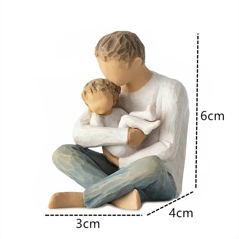 Kunstharz Skulptur Familienfigur Engel Umarmung