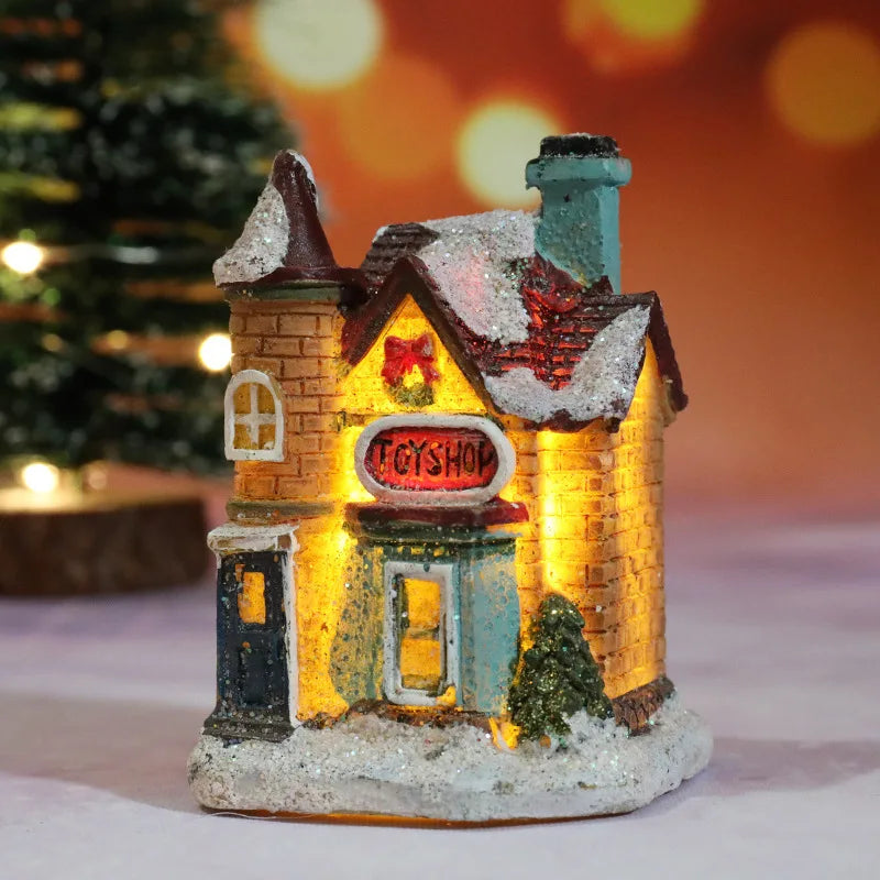 Weihnachtshaus Figuren LED Winterlichter Dekorativ
