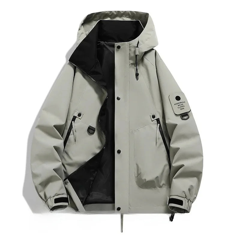 Herren Outdoor-Jacke mit Kapuze und Reißverschluss