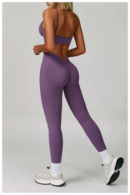 Sport Outfit Set Damen 3-teilig Leggings BH Jacke