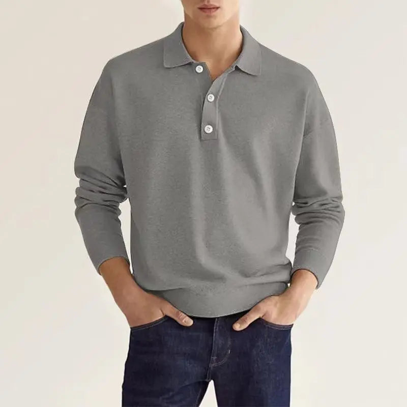 Herren Poloshirt Langarm Freizeit Classics