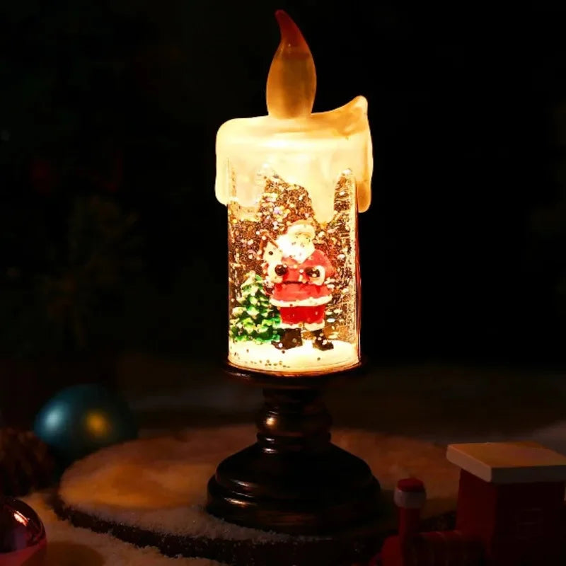 Weihnachtskerze Schneefall Effekt Kerzenlicht Dekorativ
