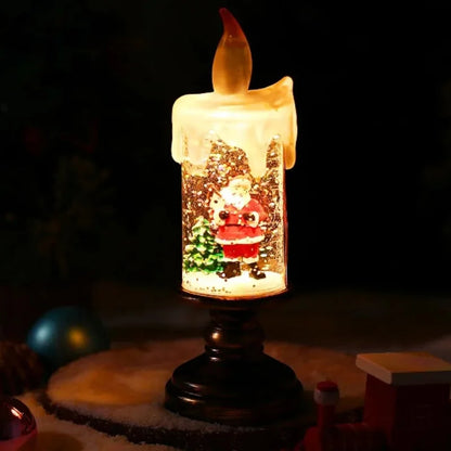 Weihnachtskerze Schneefall Effekt Kerzenlicht Dekorativ