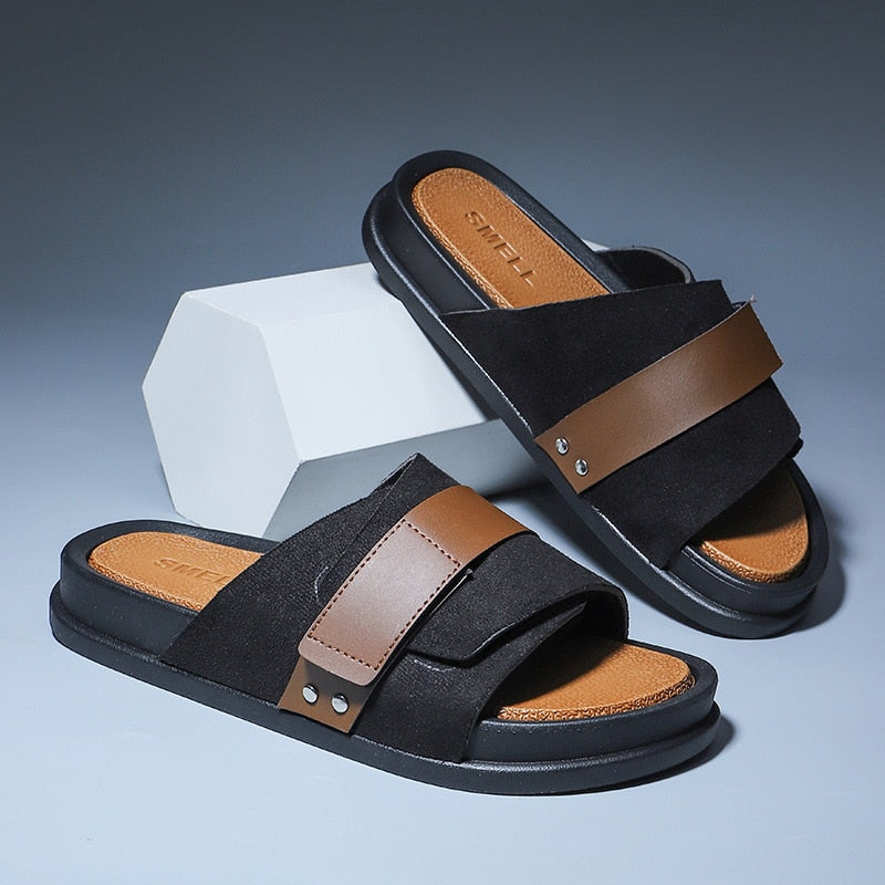 Herren Sandalen Leder Matt Schuhe Sommer