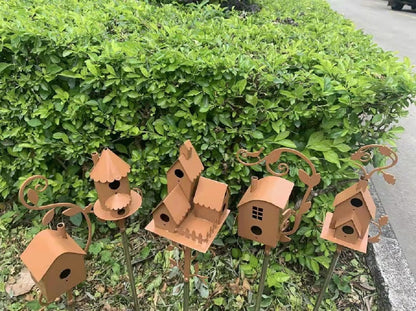 Vogelhaus Gartenstecker Metall Dekorativ Tierfreundlich