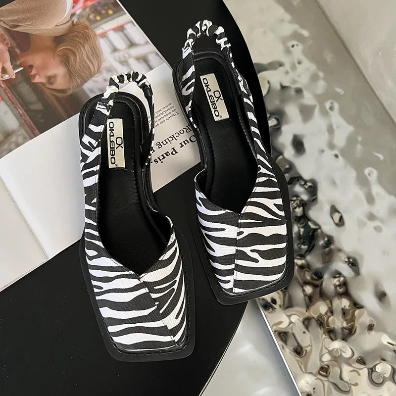 Damen Slingback Pumps Minimalistisch Flach