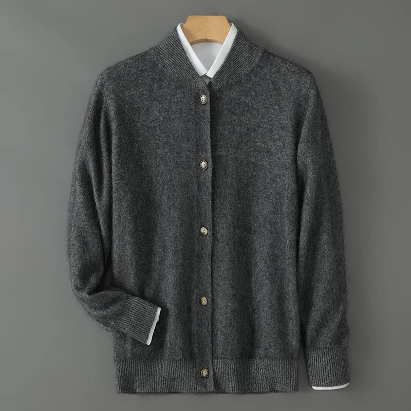 Damen Strickjacke Weich mit Knöpfen Vorne