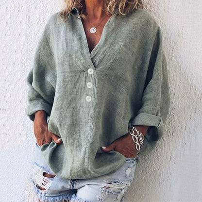 Leinenbluse Sommer Damen Elegant