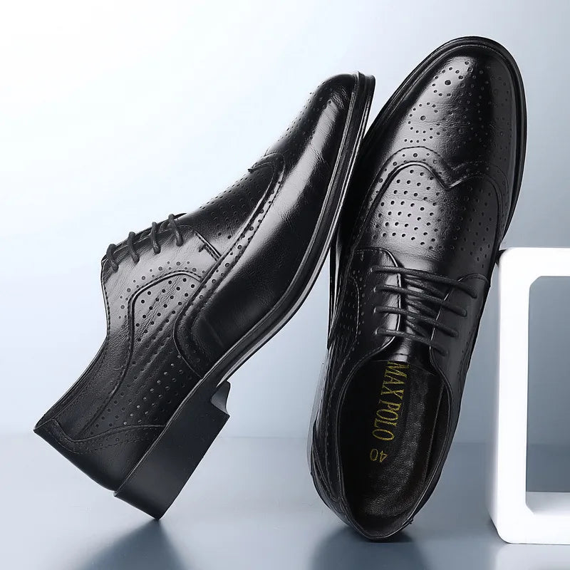 Herren Anzug Schuhe Bequem Oxford Schuhe Schwarz