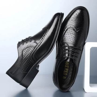 Herren Anzug Schuhe Bequem Oxford Schuhe Schwarz