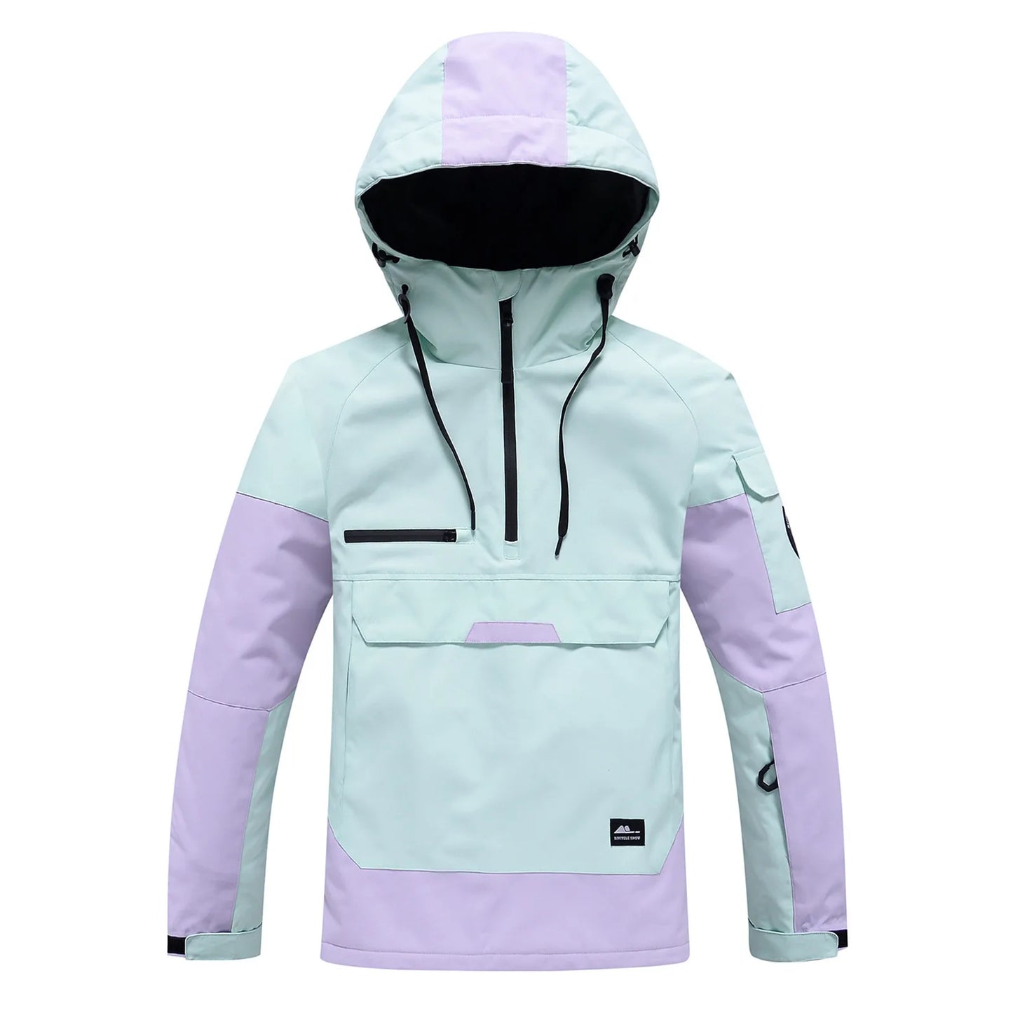 Snowboard Jacke Warm mit Kapuze Schwarz