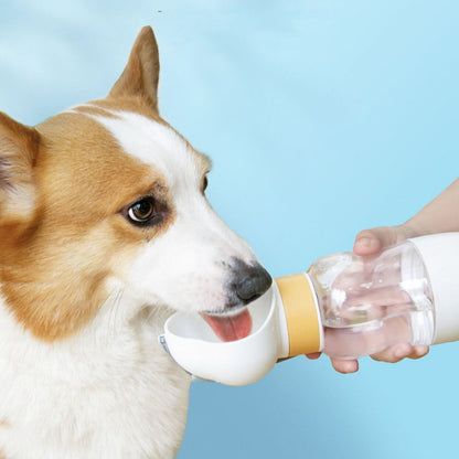 Tragbare Wasserflasche Futterspender 2in1 Hunde Katzen
