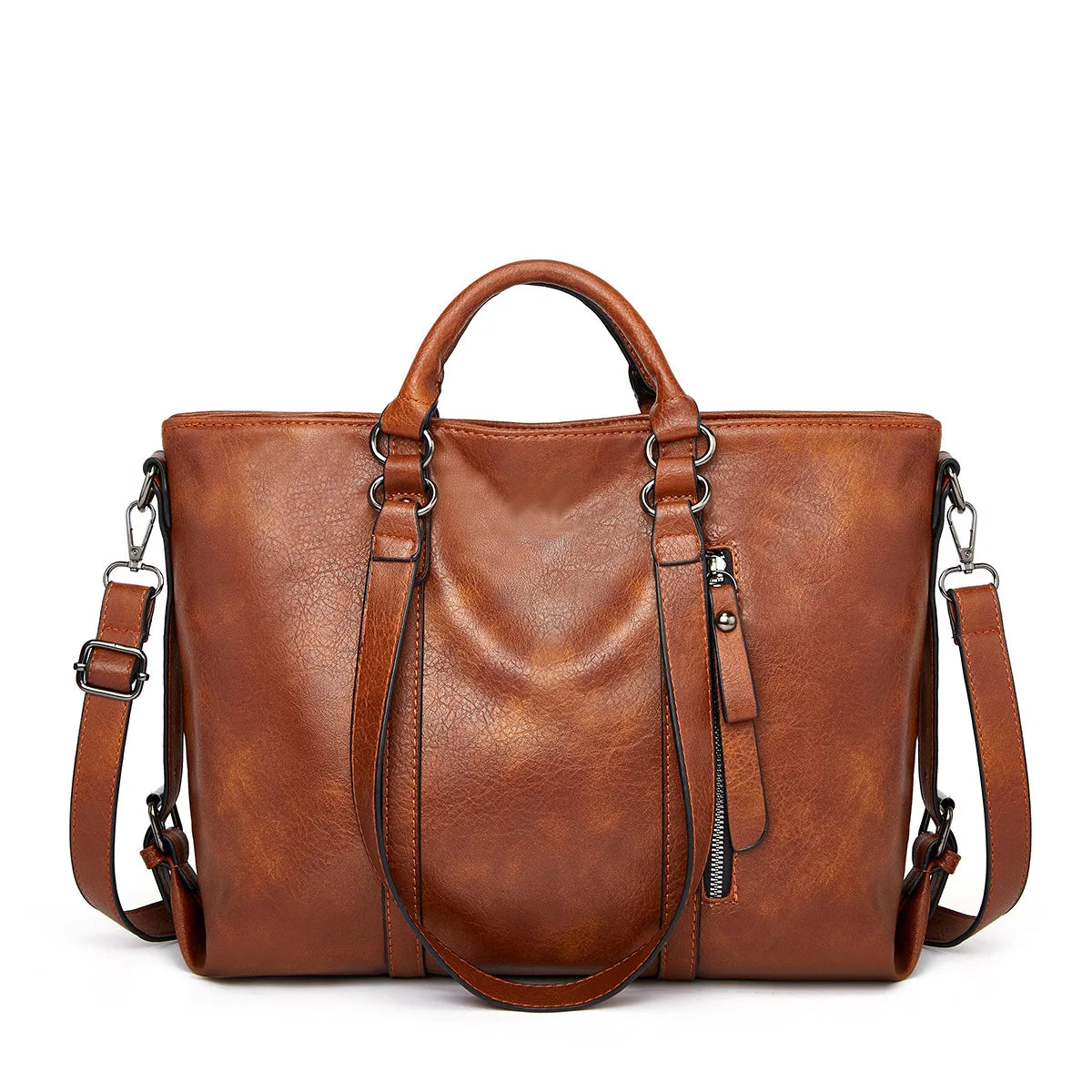 Große Leder Schultertasche Damen Elegante - BerlinGlamour