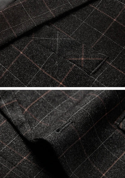 Schwarzer Karo Blazer Modern Slim Fit
