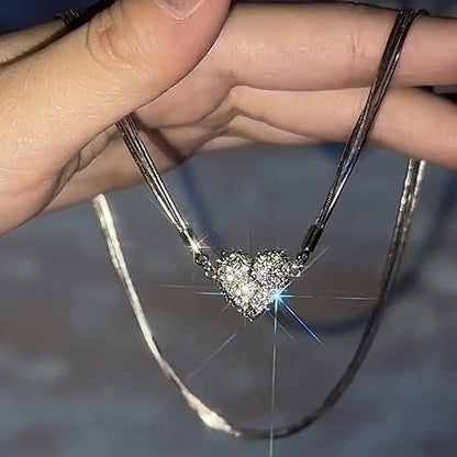 Herz Halskette Magnetische Zirkon Schmuck Elegant - BerlinGlamour