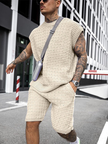 Herren Freizeit Set Sommer Leicht Gestrickt