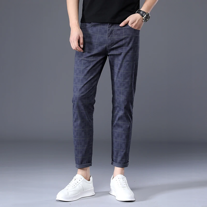 Herrenhosen Slim Fit kariert Modern & Stylisch