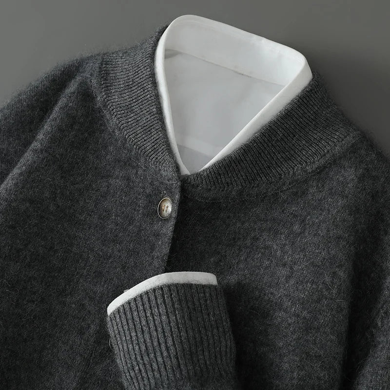 Damen Strickjacke Weich mit Knöpfen Vorne