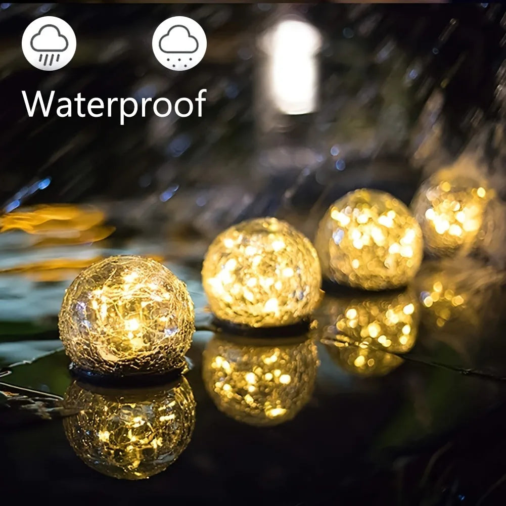 Solare Gartenlampe Glaskugel Magisch Dimmbar