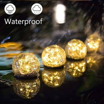 Solare Gartenlampe Glaskugel Magisch Dimmbar