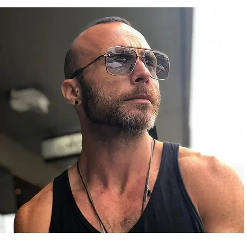 Herren Sonnenbrille Pilotenstil Quadratisch Trendy