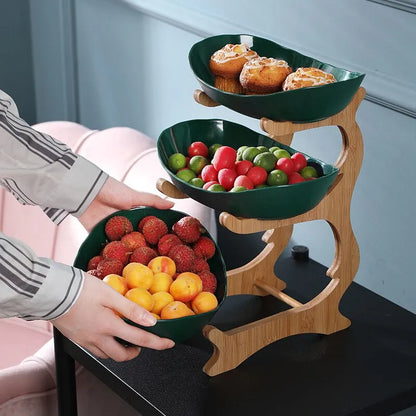 Küchenregal Edelstahl - Eleganter Obstturm mit Ablage