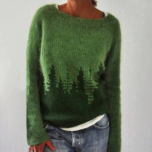 Damen Pullover Weihnachten Nordisch Warm