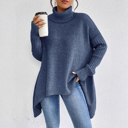 Damen Oversized Pullover Warm Hochkragen Winter - BerlinGlamour