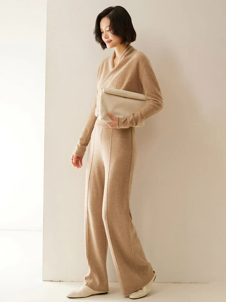 Damen Wickelpullover Elegantes Überkreuzdesign Modern