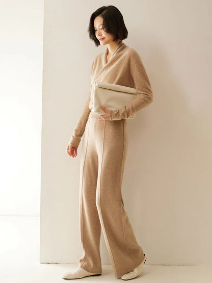 Damen Wickelpullover Elegantes Überkreuzdesign Modern