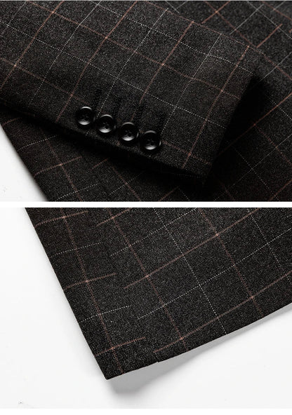 Schwarzer Karo Blazer Modern Slim Fit