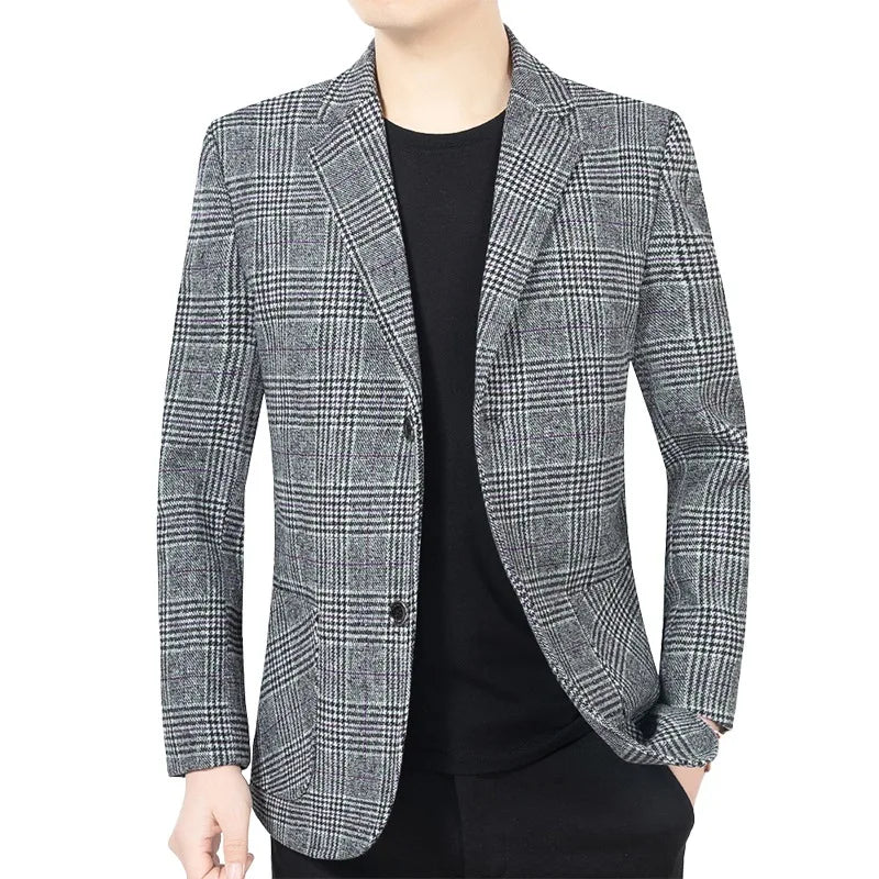 Herren Blazer Elegant Tweed Modern Slim Fit