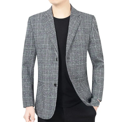 Herren Blazer Elegant Tweed Modern Slim Fit