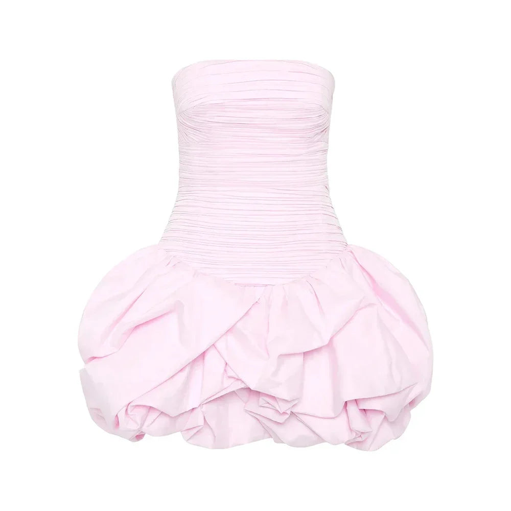Kleid Damen Schulterfrei Floral Minikleid Sommer