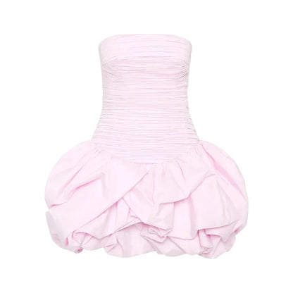Kleid Damen Schulterfrei Floral Minikleid Sommer