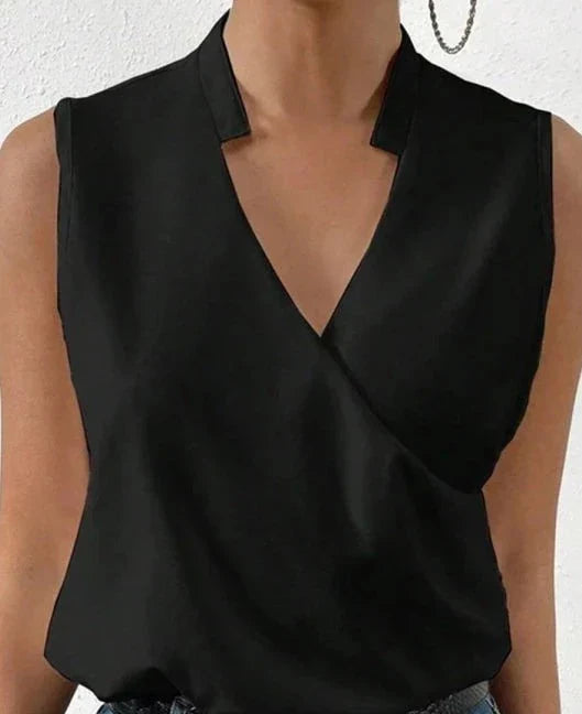 Elegantes Damen Top Ärmellos Einfarbig Sommer