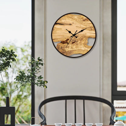 Moderne Wanduhr aus Acryl und Holz Geräuschlos