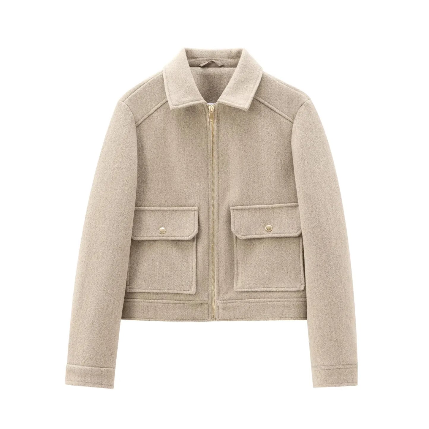 Damen Freizeitjacke Reißverschluss Wollmix Warm