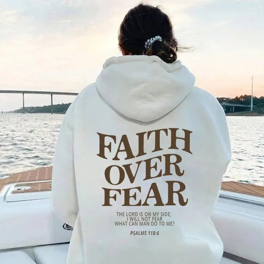 Faith Over Fear Hoodie Motiviert Frauen - BerlinGlamour