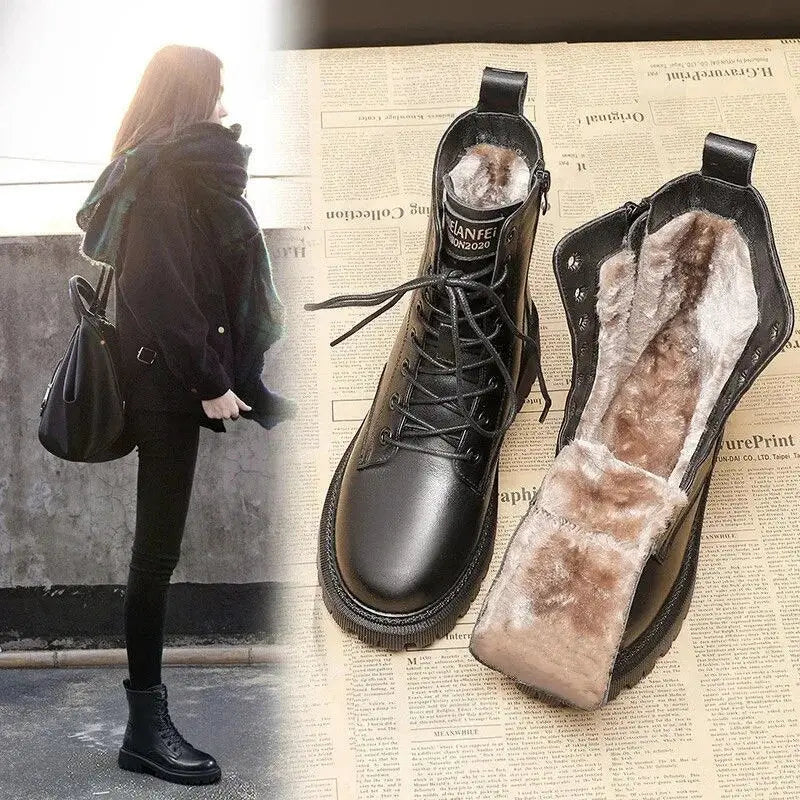 Winterstiefel aus schwarzem Leder - Delphine Zendoo.de