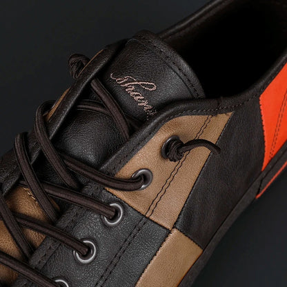Herren Leder Sneaker Schwarz Elegantes Design