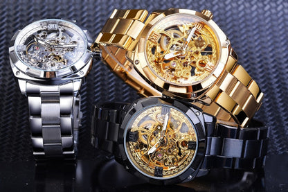 Herrenuhr Elegante Edelstahl Transparent