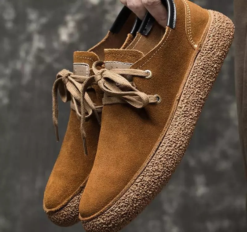 Herren Leder-Schuhe Nubuk Weich Komfortabel Elegant